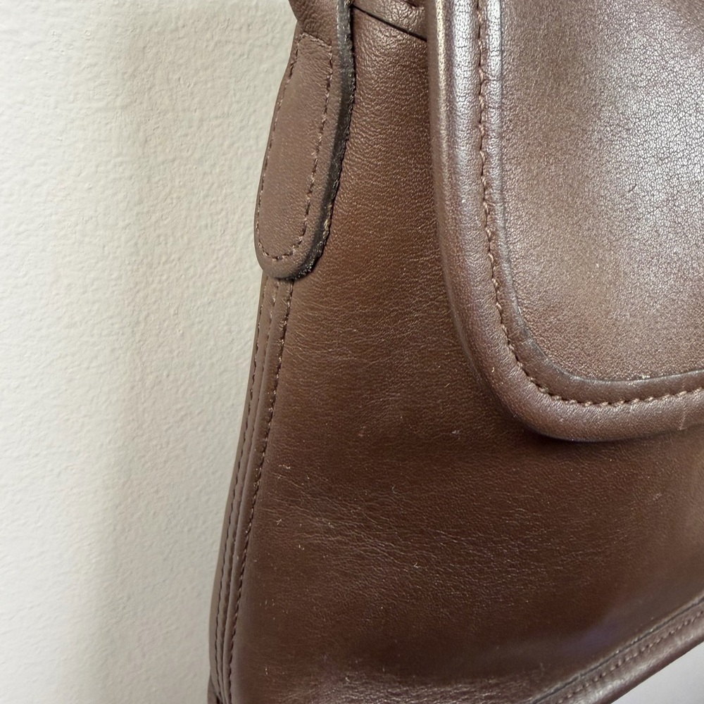 Coach Tango Flap Dark Brown Leather Crossbody Bag Hangtag Silver Hardware 1998 - Picture 5 of 16